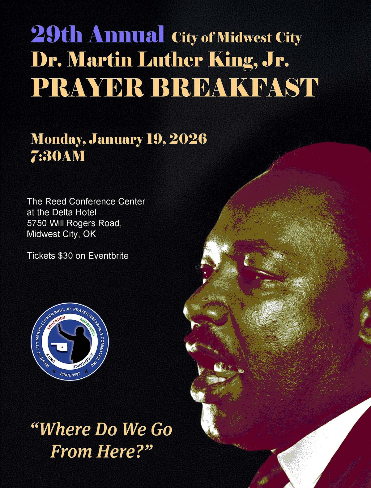 2026 MWC Dr. Martin Luther King, Jr. Prayer Breakfast, 19 January | Event in Midwest City | AllEvents