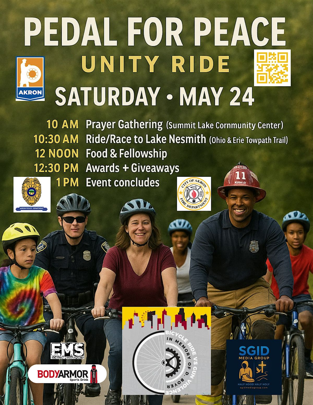 Pedal For Peace Unity Ride/ Walk, 24 May | Event in Akron | AllEvents