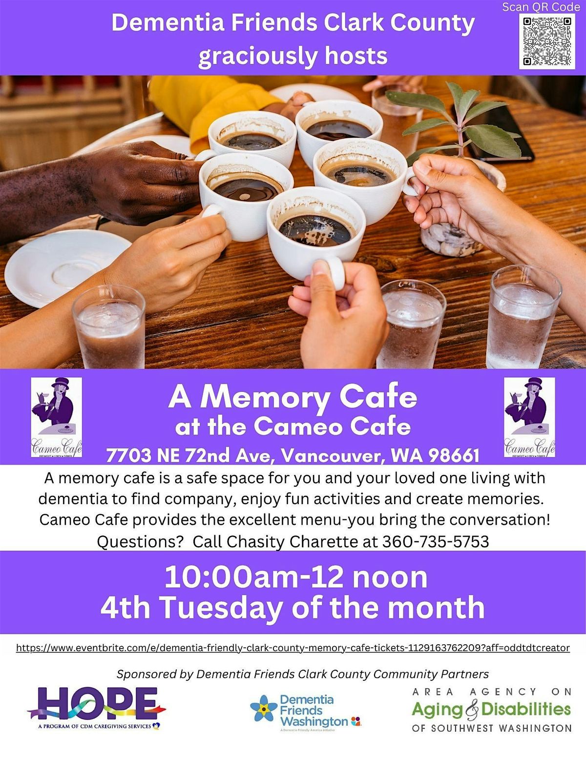 Dementia Friendly Clark County's Memory Cafe, 28 October | Event in Vancouver | AllEvents