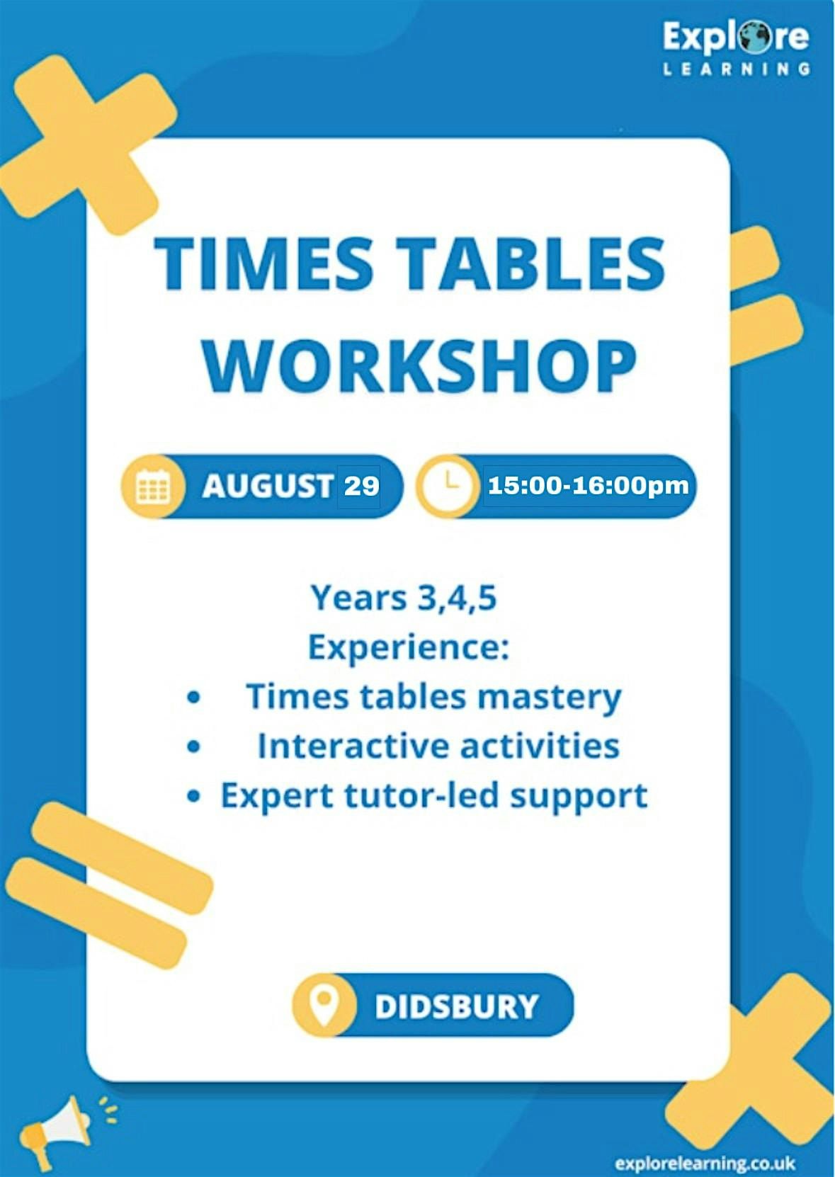 FREE Times Tables Workshop, 29 August | Event in Didsbury | AllEvents