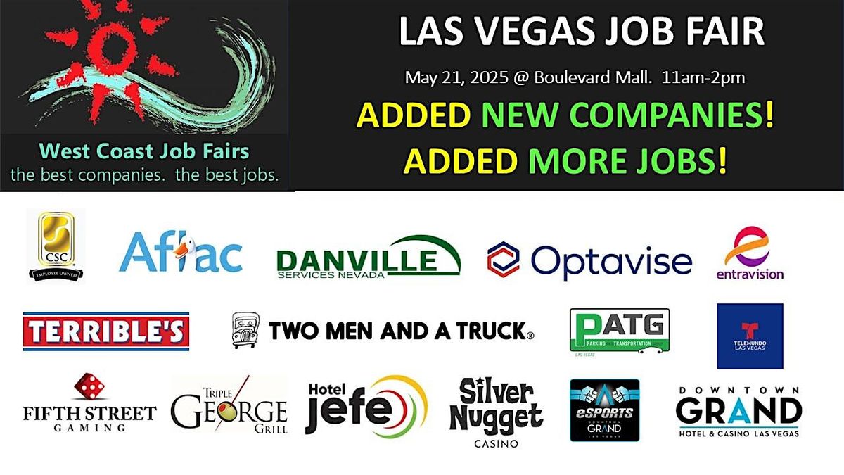 Las Vegas' Best Job Fair. Added New Companies! Added More Jobs! | Event in Las Vegas | AllEvents