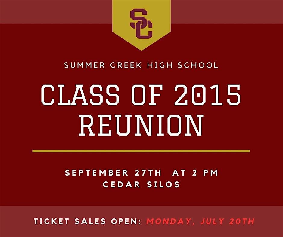 Summer Creek High School Class of 2015 Reunion, 27 September | Event in Baytown | AllEvents