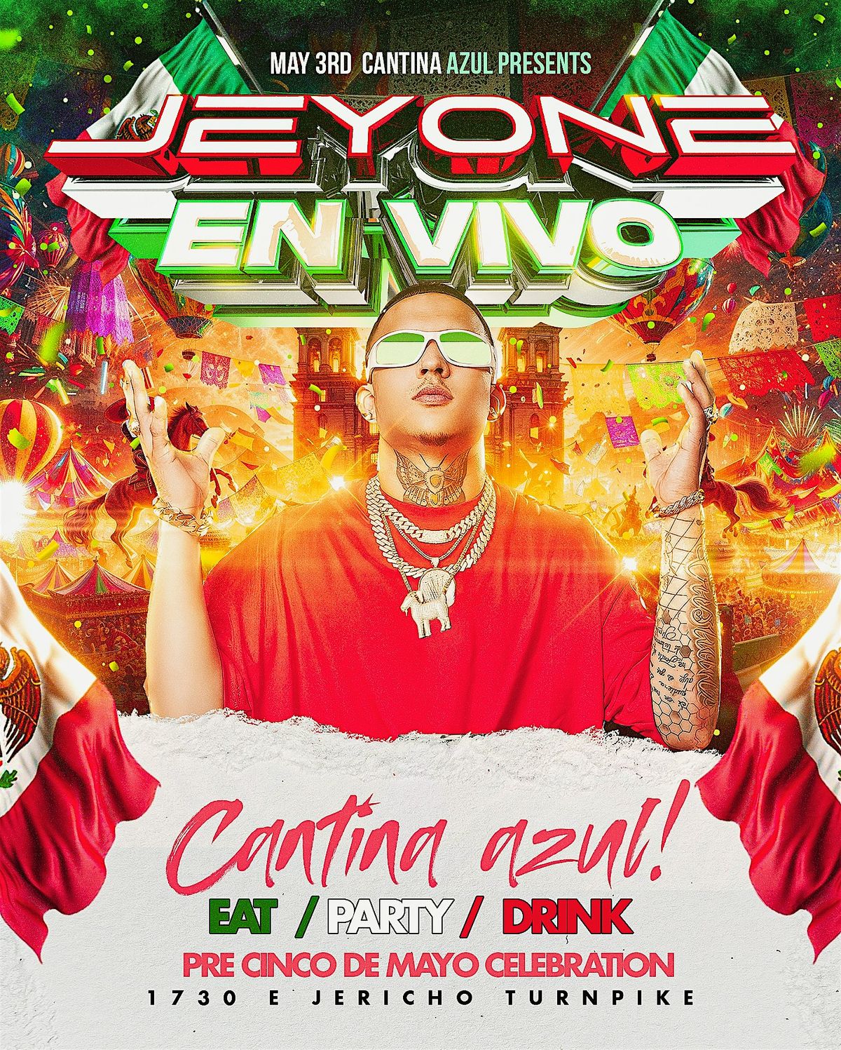 JEY ONE pre cinco de mayo party, 3 May | Event in Huntington | AllEvents