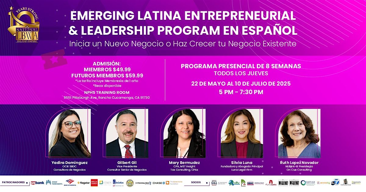 Emerging Latina Entrepreneurial & Leadership Program En Español, 22 May | Event in Rancho Cucamonga | AllEvents