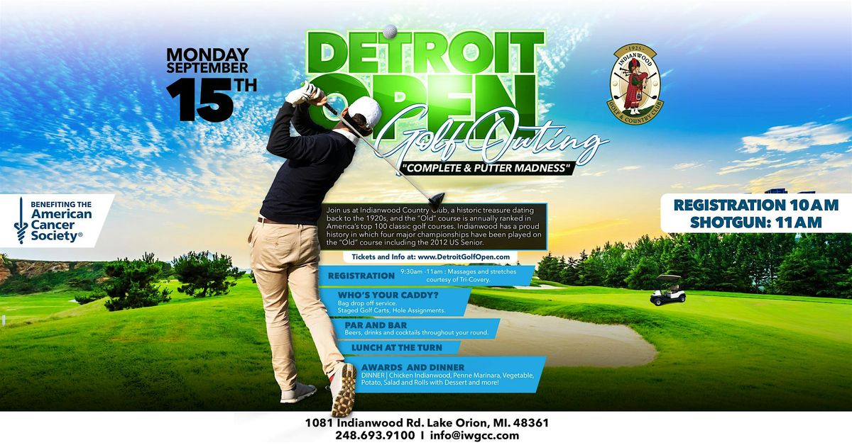 The DETROIT OPEN: Golf Outing, 15 September | Event in Novi | AllEvents
