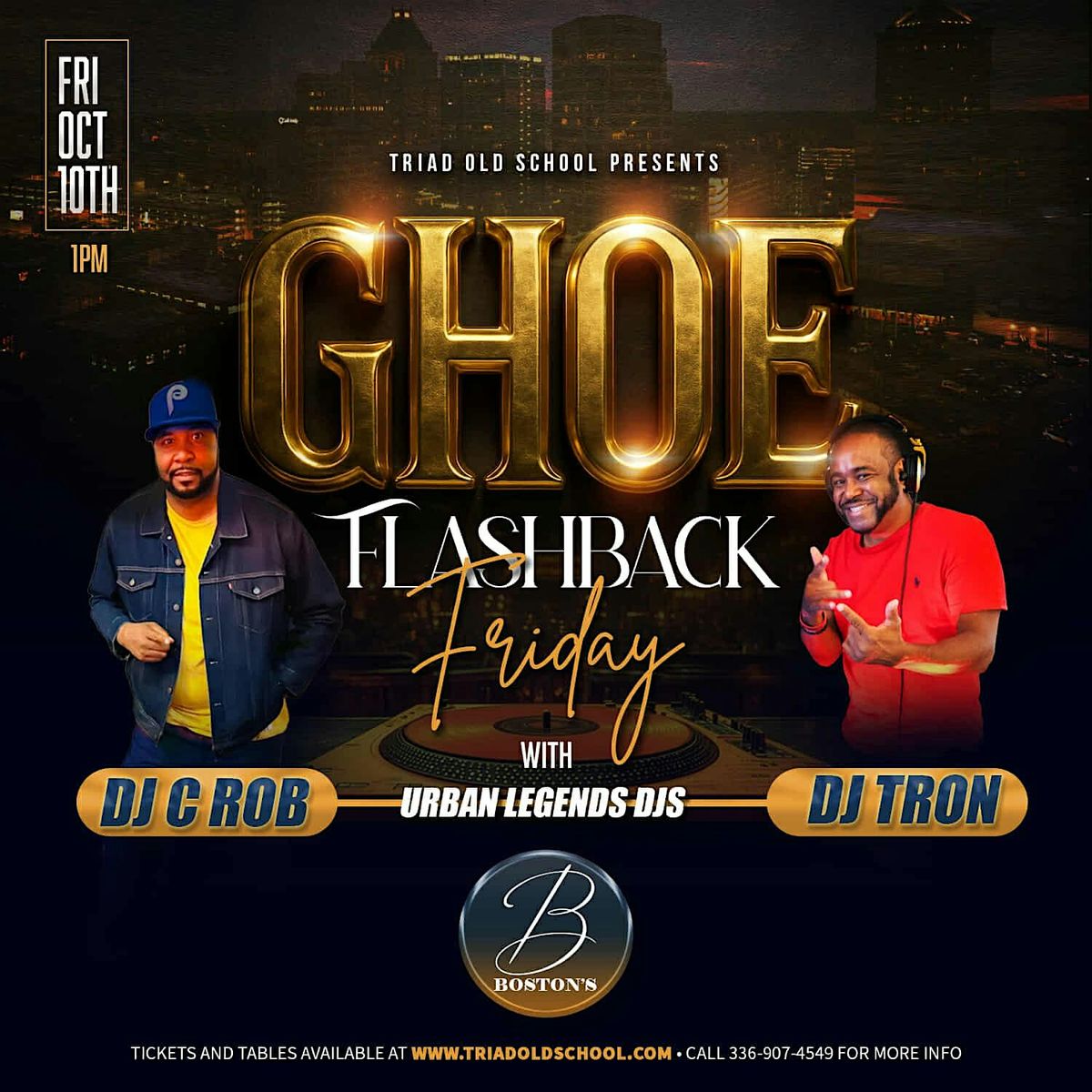 GHOE - FLASHBACK FRIDAY DAY PARTY ( DJ C - ROB & DJ TRON), 10 October | Event in Greensboro | AllEvents