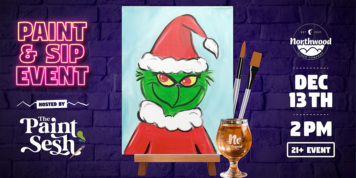Holiday Paint & Sip Painting Event in Cincinnati, OH – “Grinchmas”, 13 December | Event in Cincinnati