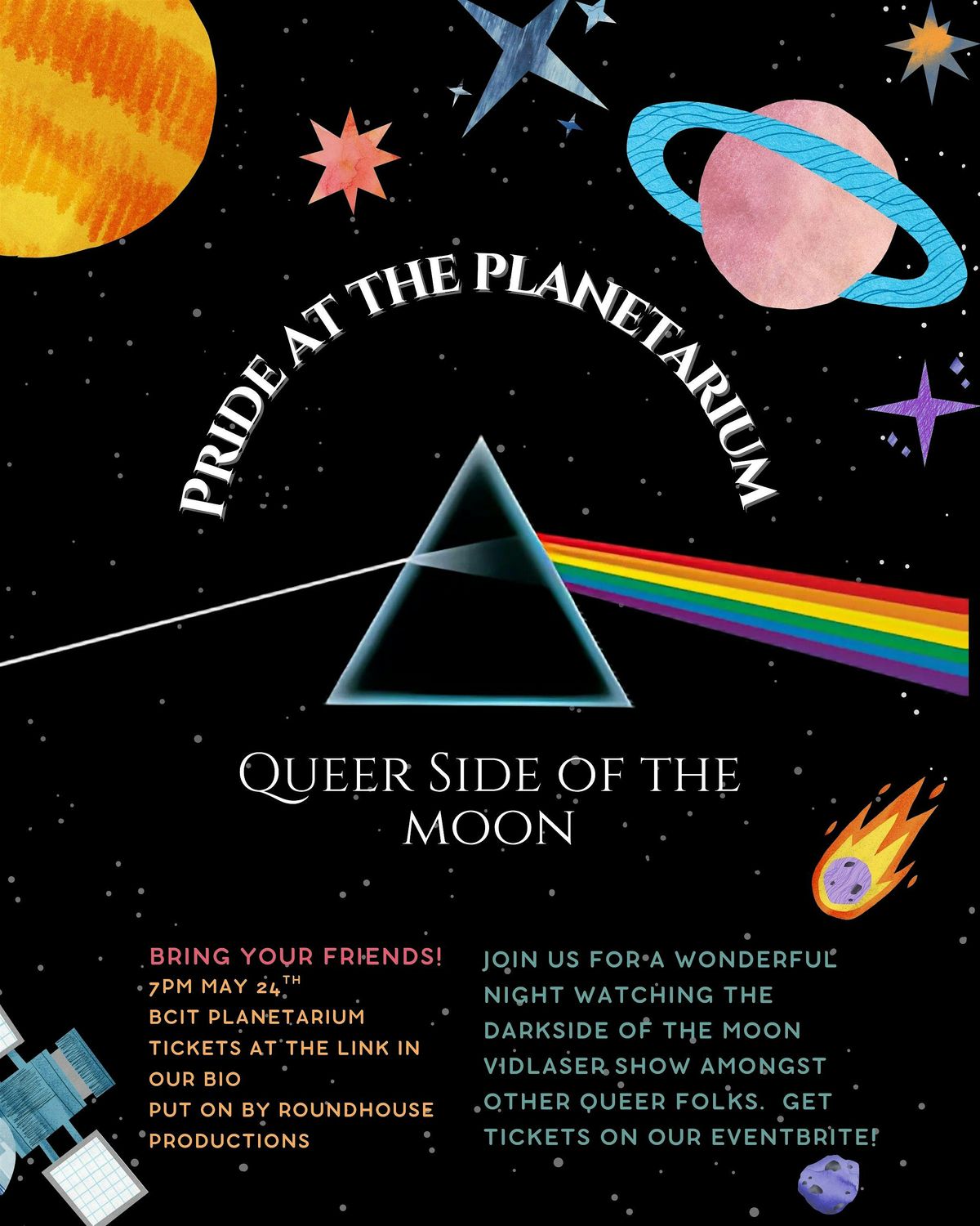 Pride at the Planetarium: Dark Side of the Moon with Roundhouse Productions, 24 May | Event in Burnaby | AllEvents