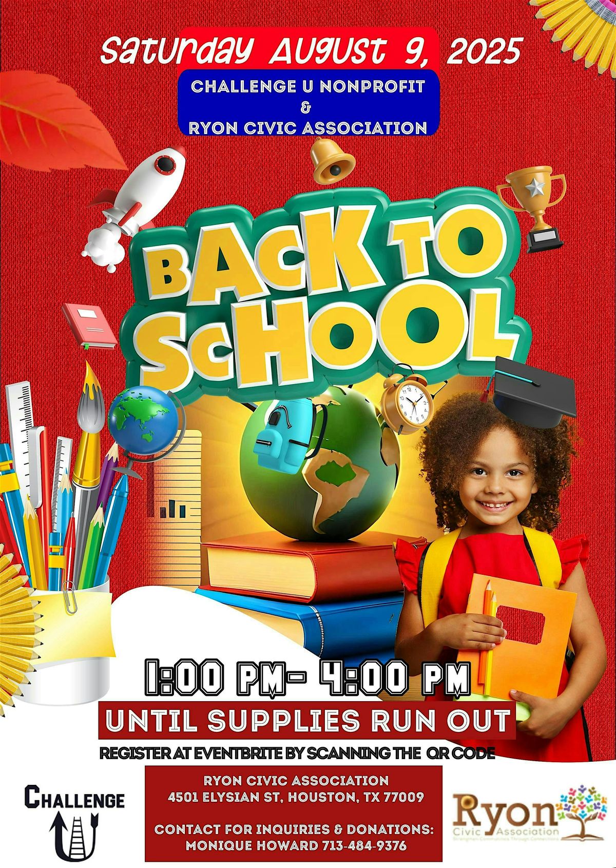 Challenge U & Ryon Civic Association Back To School Event | Event in Houston | AllEvents