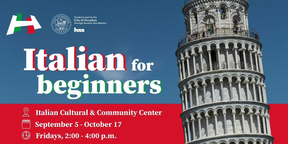 Italian for Beginners - A1S1, 5 September | Event in Houston | AllEvents