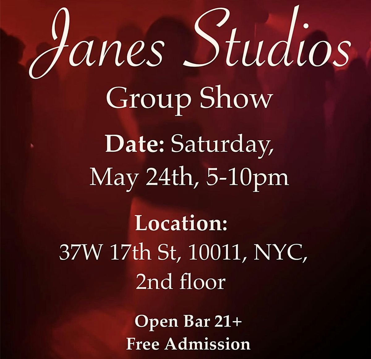 JANES STUDIOS Group Show, 24 May | Event in New York | AllEvents