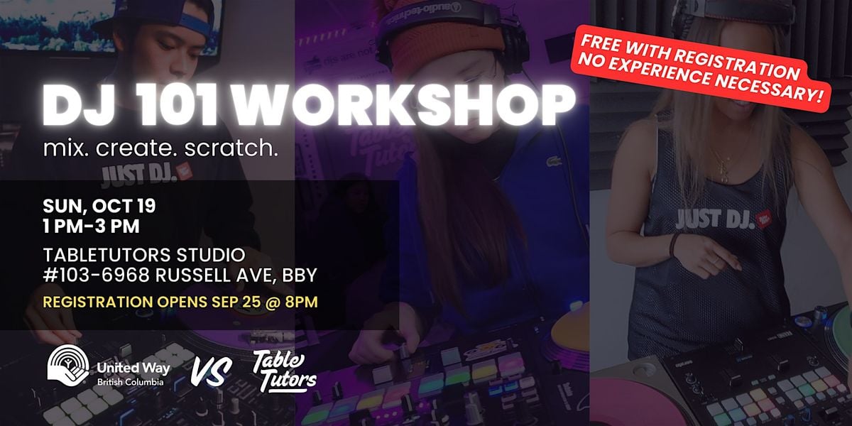 DJ 101 Workshop with Tabletutors, 19 October | Event in Burnaby | AllEvents