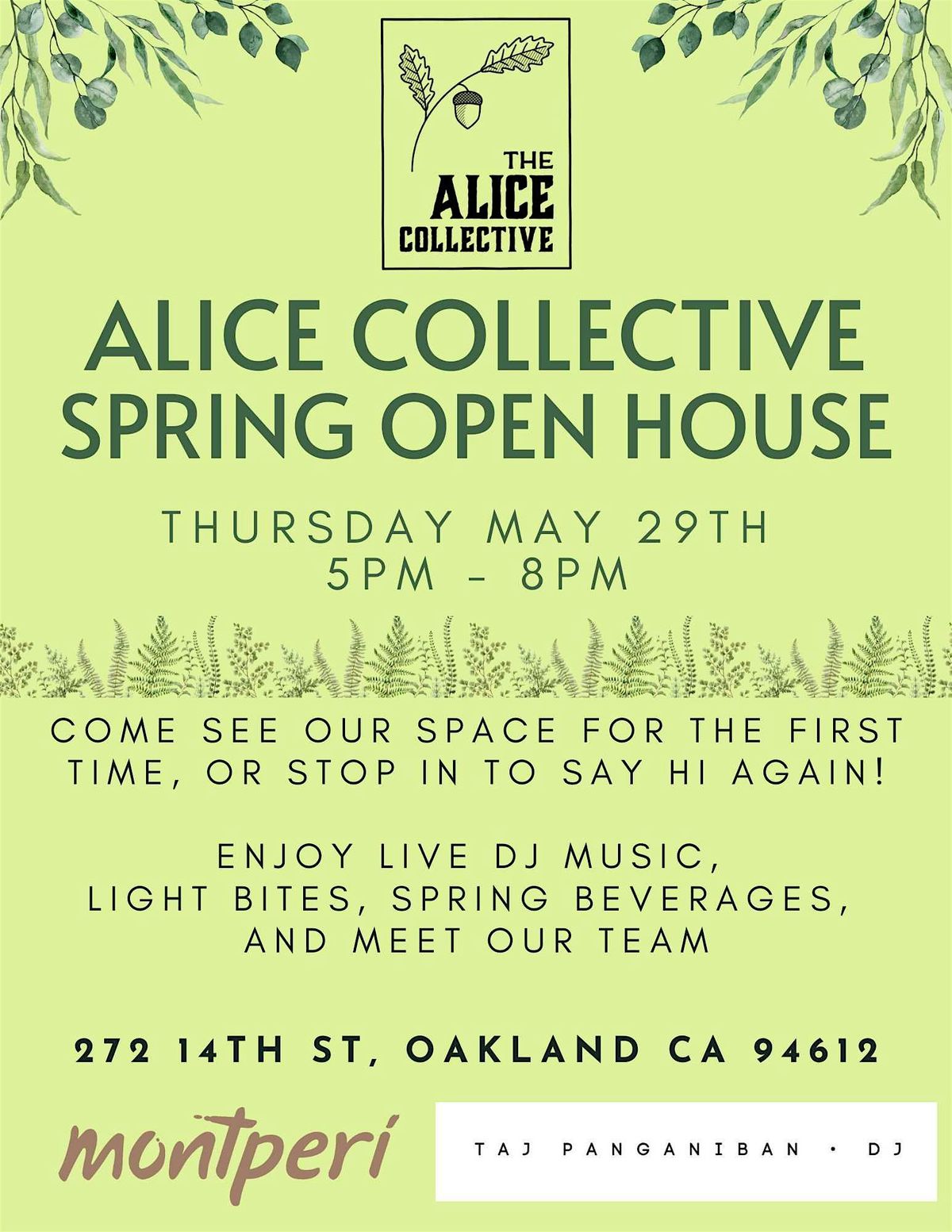 The Alice Collective Spring Open House, 29 May | Event in Oakland | AllEvents