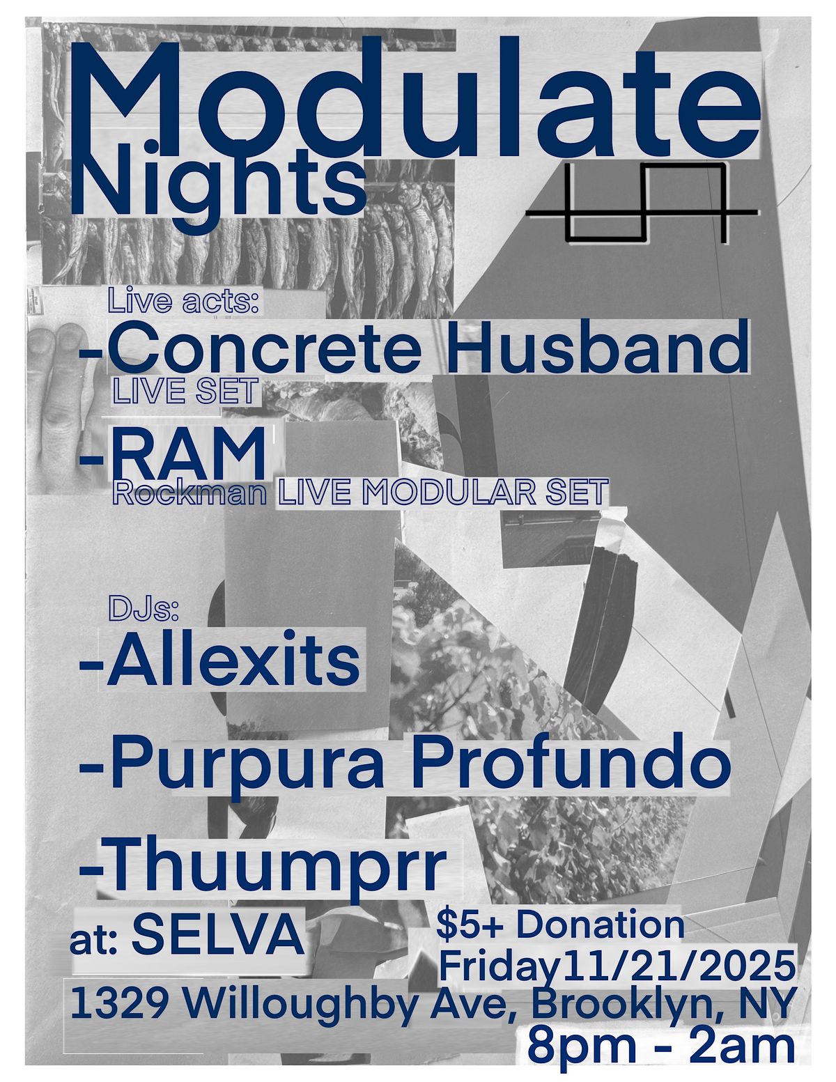Modulate Nights: Concrete Husband (Live Set) , RAM (Live Modular Set), +DJs, 21 November | Event in Brooklyn