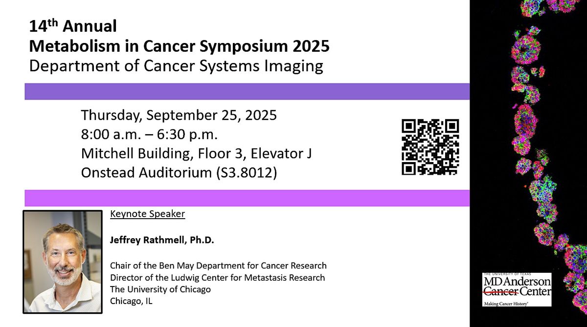 14th Annual Metabolism in Cancer Symposium 2025, 25 September | Event in Houston | AllEvents