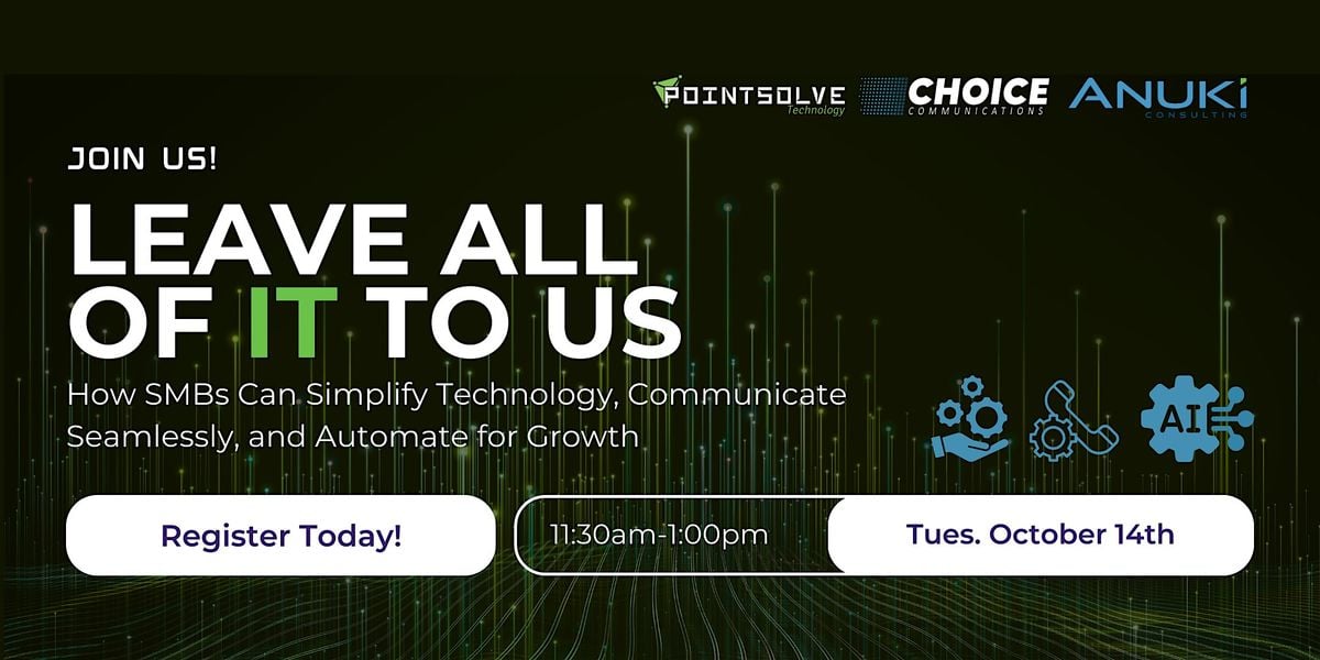 Leave all of IT to us: Simplify, Communicate, and Automate for SMB Growth, 14 October | Event in Lebanon | AllEvents