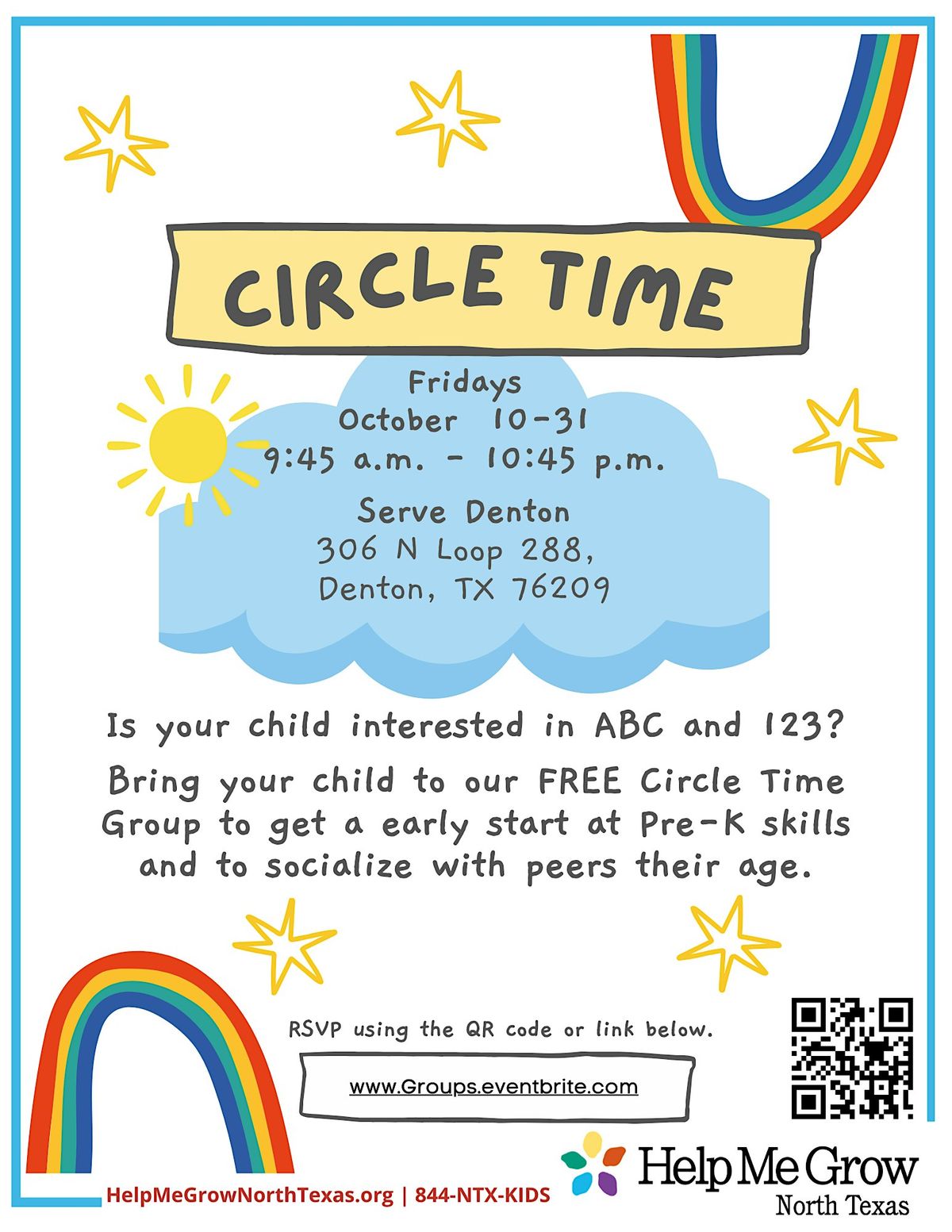 Face to Face Circle Time Group (Bilingual) - Serve Denton, 10 October | Event in Denton | AllEvents