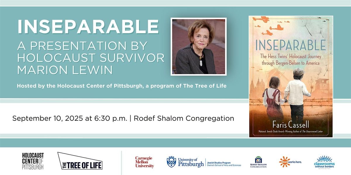 Inseparable: A Presentation by Holocaust Survivor Marion Lewin, 10 September | Event in Pittsburgh | AllEvents