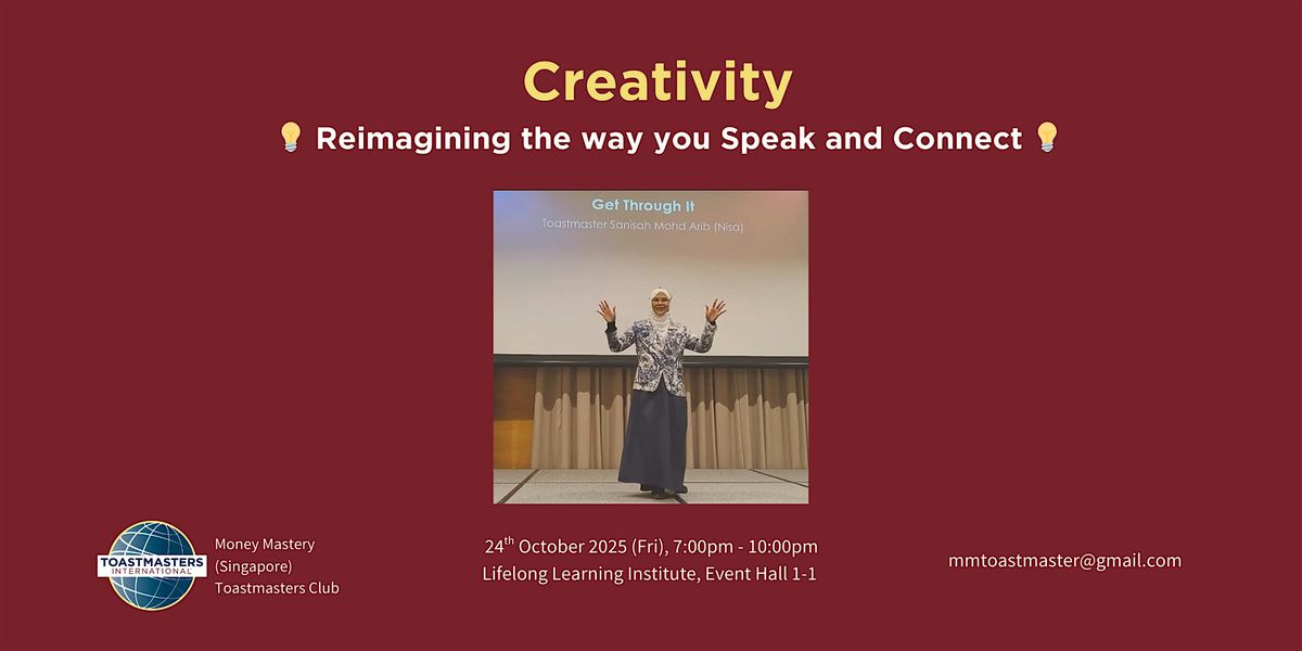 Public Speaking Masterclass Creativity : Reimagining the way you speak, 24 October | Event in Paya Lebar | AllEvents