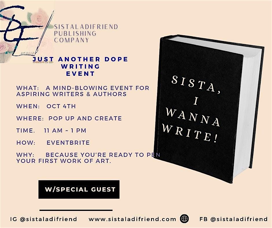 Sista, I Wanna Write!, 4 October | Event in Marietta | AllEvents