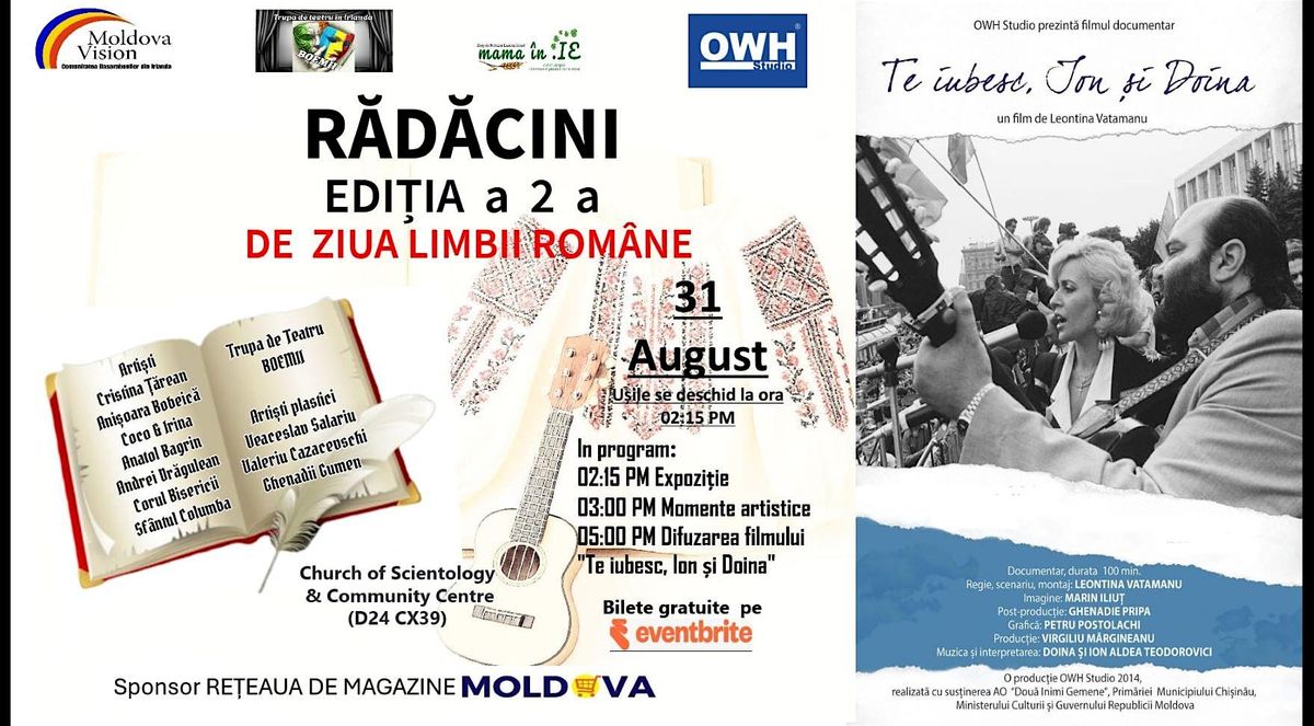 RĂDĂCINI Ediția a 2-a. Eveniment de ziua Limbii Române, 31 August | Event in Dublin 24 | AllEvents
