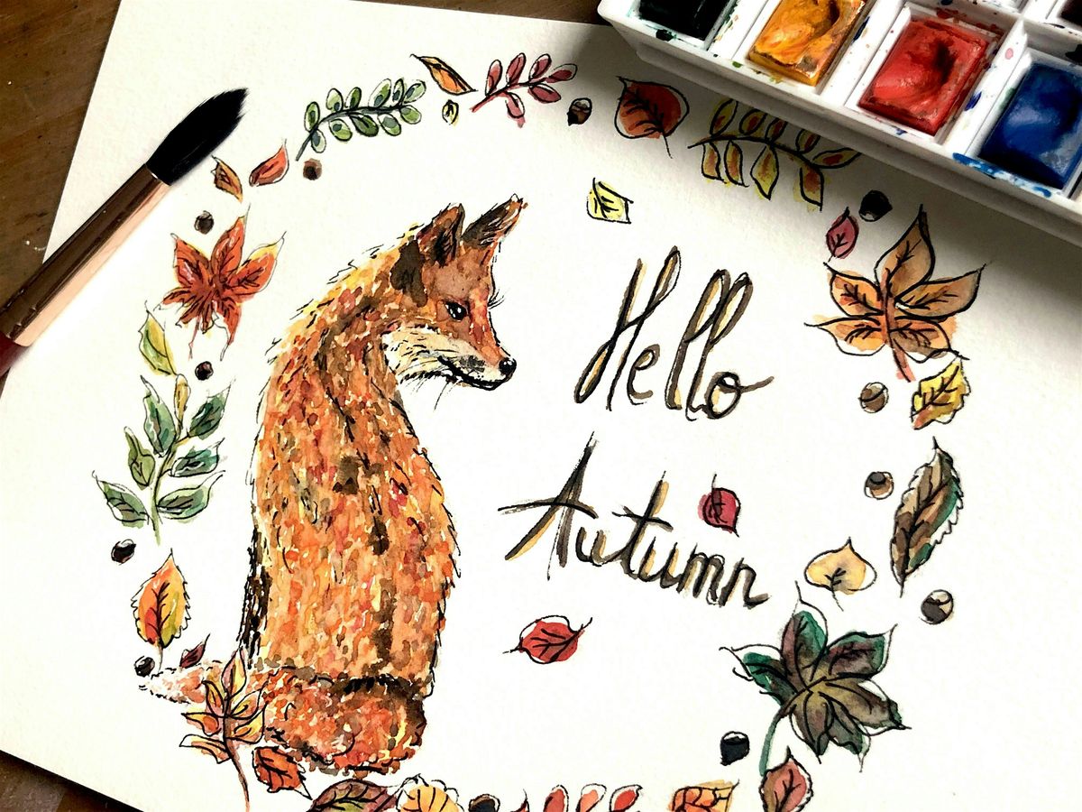Autumn watercolour fox workshop & afternoon tea, 11 October | Event in Cheadle | AllEvents