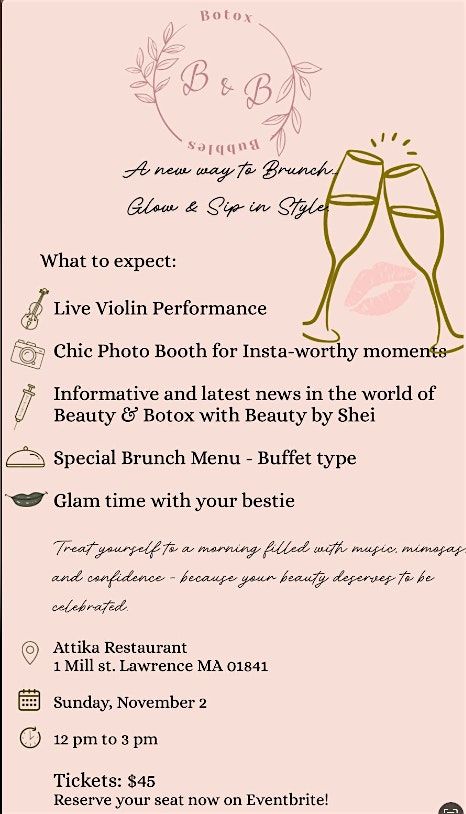 Botox  & Bubbles, 2 November | Event in Lawrence | AllEvents