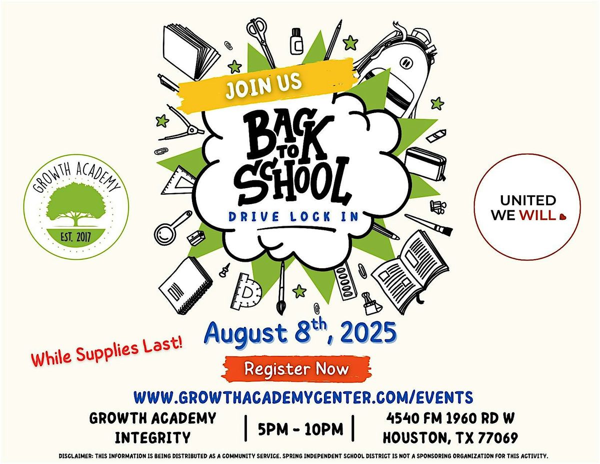 Back To School Drive & Lock-In, 8 August | Event in Houston | AllEvents