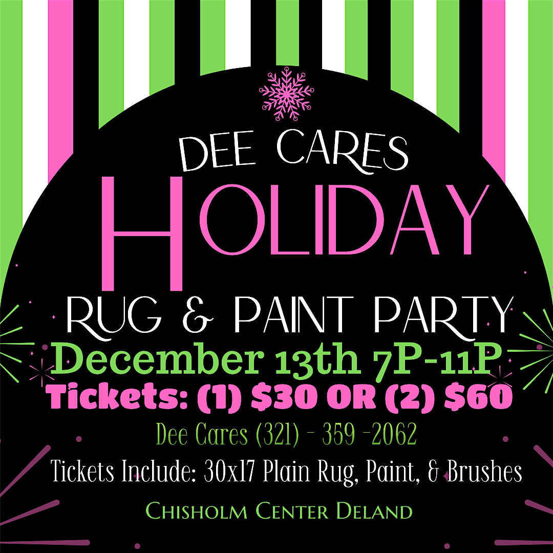 Dee Cares Holiday Rug & Paint Party, 13 December | Event in DeLand | AllEvents