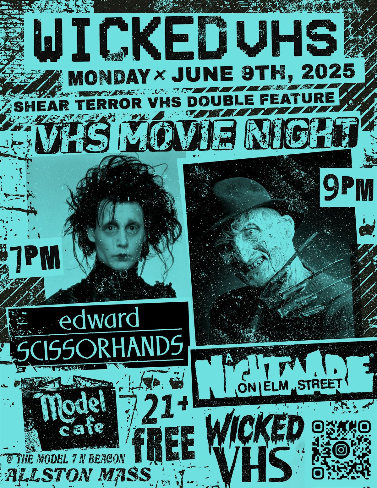 FREE VHS Movie Night: Edward Scissorhands / Nightmare on Elm Street, 9 June | Event in Boston | AllEvents