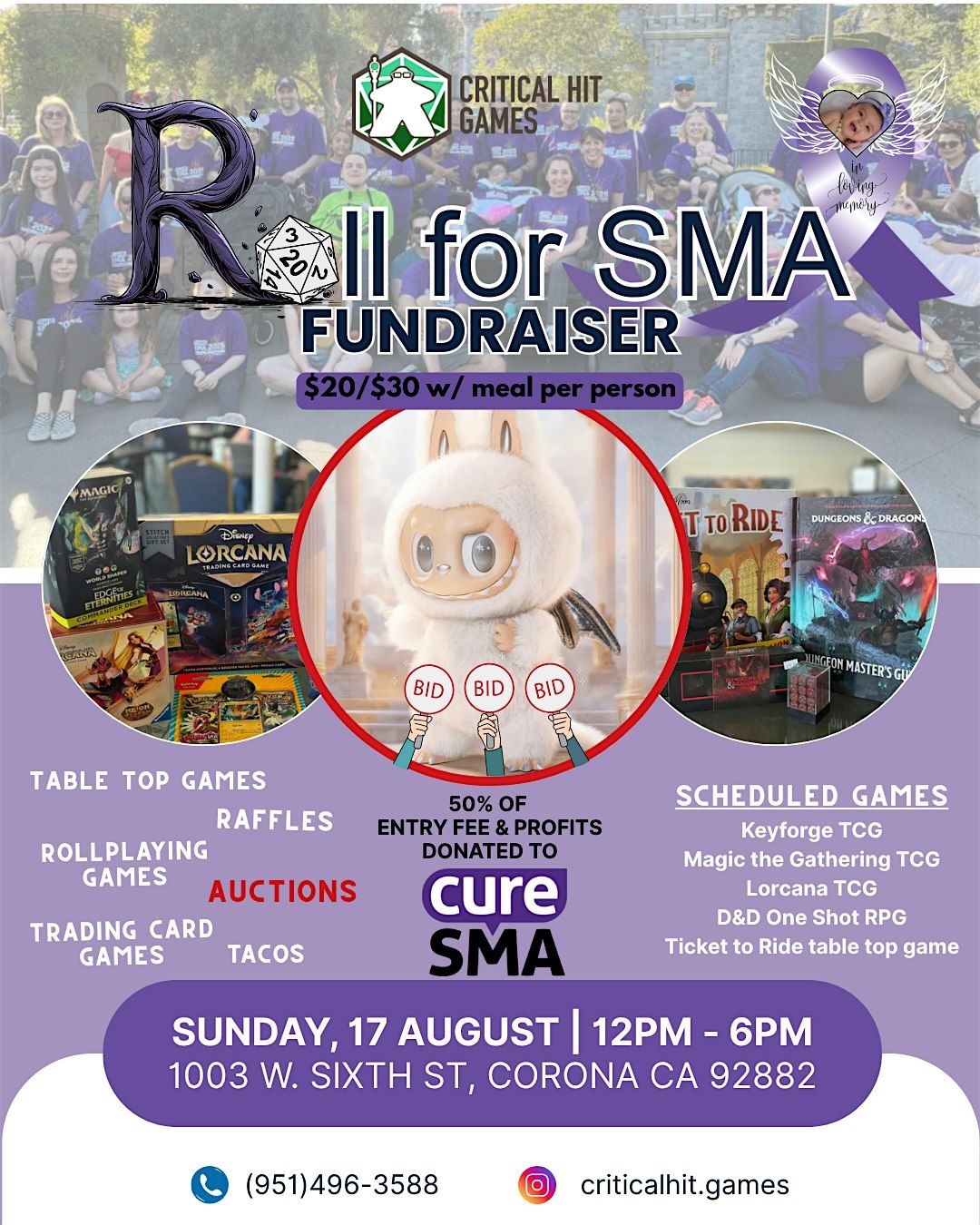 Roll for SMA Table Top Gaming Fundraiser, 17 August | Event in Corona | AllEvents