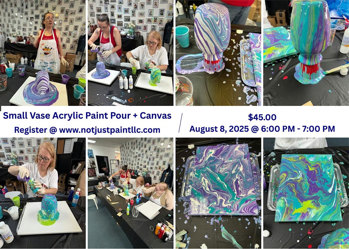 Small Vase + Canvas Acrylic Paint Pour Class, 15 August | Event in St. Peters | AllEvents