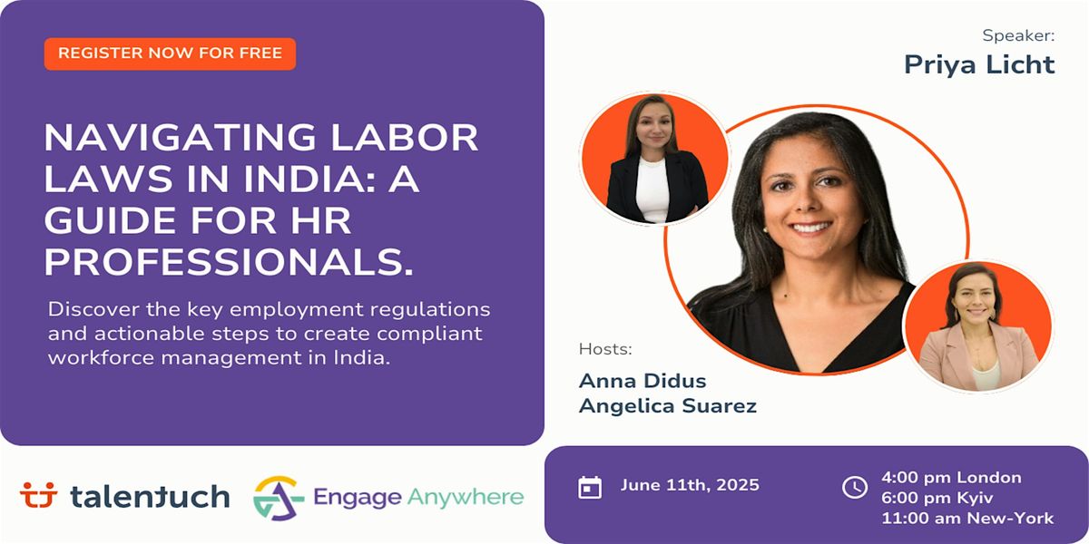 Navigating Labor Laws in India: A Guide for HR Professionals, 11 June | Online Event | AllEvents