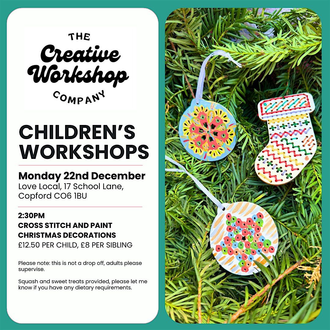 Cross Stitch and Paint Christmas Decorations Workshop, 22 December | Event in Copford | AllEvents
