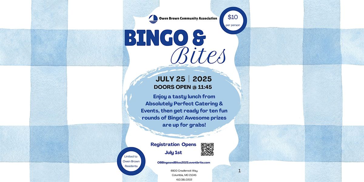 Bingo & Bites, 25 July | Event in Columbia | AllEvents