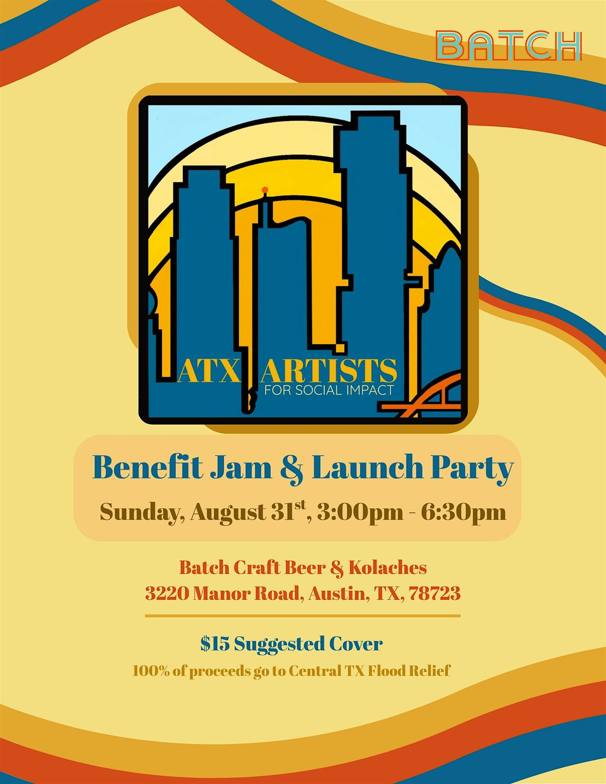 ATX Artists - Launch Party & Benefit Jam for Central TX Flood Relief, 31 August | Event in Austin | AllEvents
