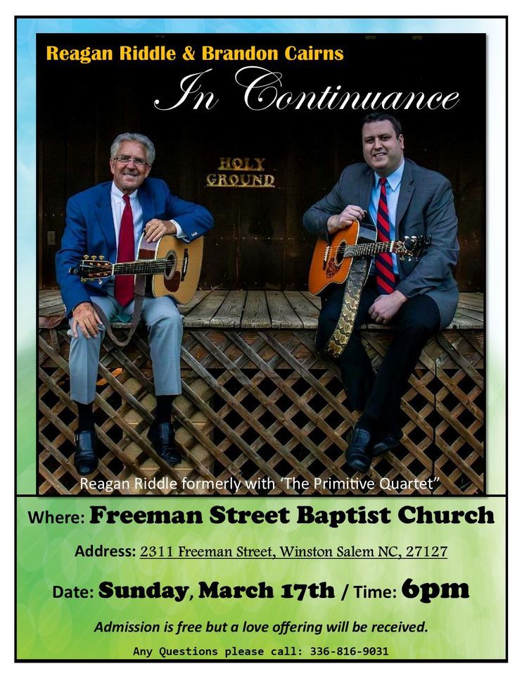 An Evening with Reagan Riddle & Brandon Cairns, 2311 Freeman St ...