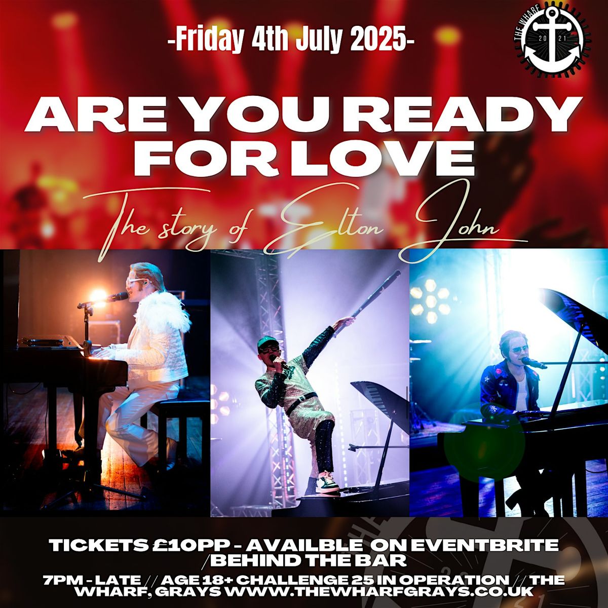 The Story of Elton John live at the Wharf!, 4 July | Event in Grays | AllEvents