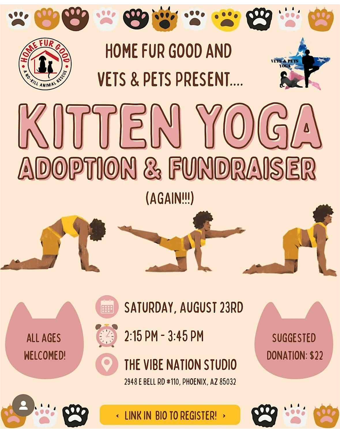 Kitten Yoga Adoption & Fundraiser, 23 August | Event in Phoenix | AllEvents