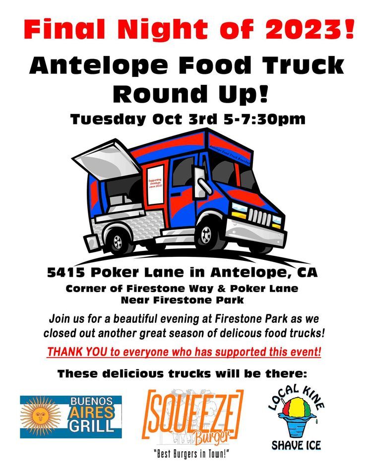 Antelope Food Truck Round Up, Firestone Park, Roseville, October 3 2023