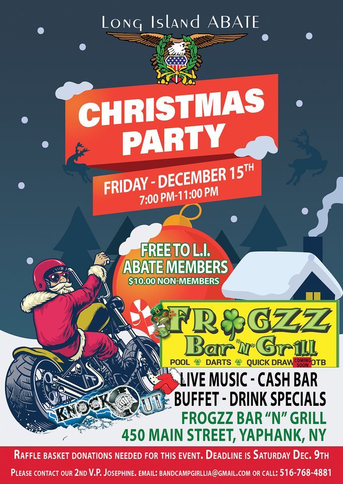 Long Island ABATE Christmas Party, 450 Main St, Yaphank, NY 119801507