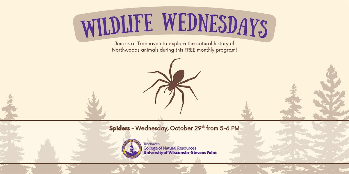 Wildlife Wednesday at Treehaven: Spiders, 29 October | Event in Tomahawk | AllEvents