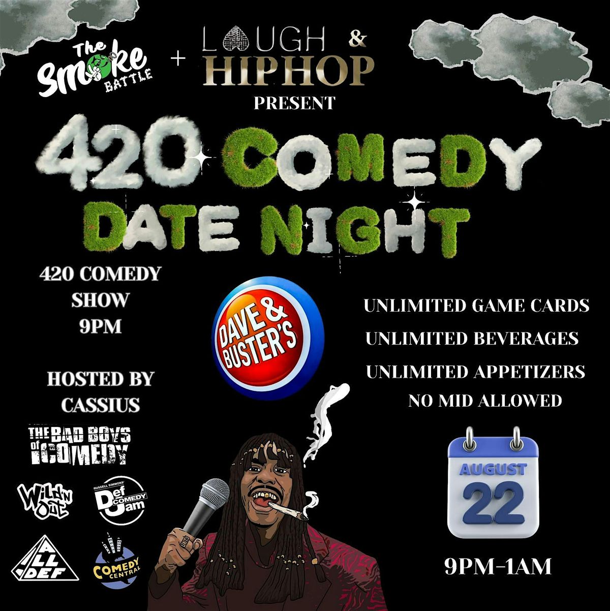 420 COMEDY DATE NIGHT @ DAVE & BUSTERS, 22 August | AllEvents