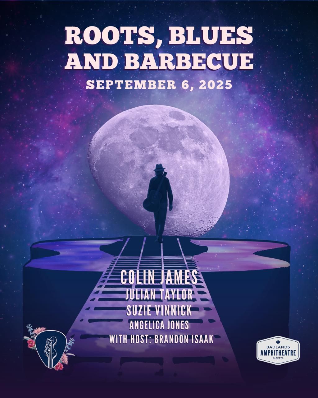2025 Roots, Blues, and Barbecue - Colin James, Julian Taylor, Suzie Vinnick at The Badlands Amphitheatre, 6 September
