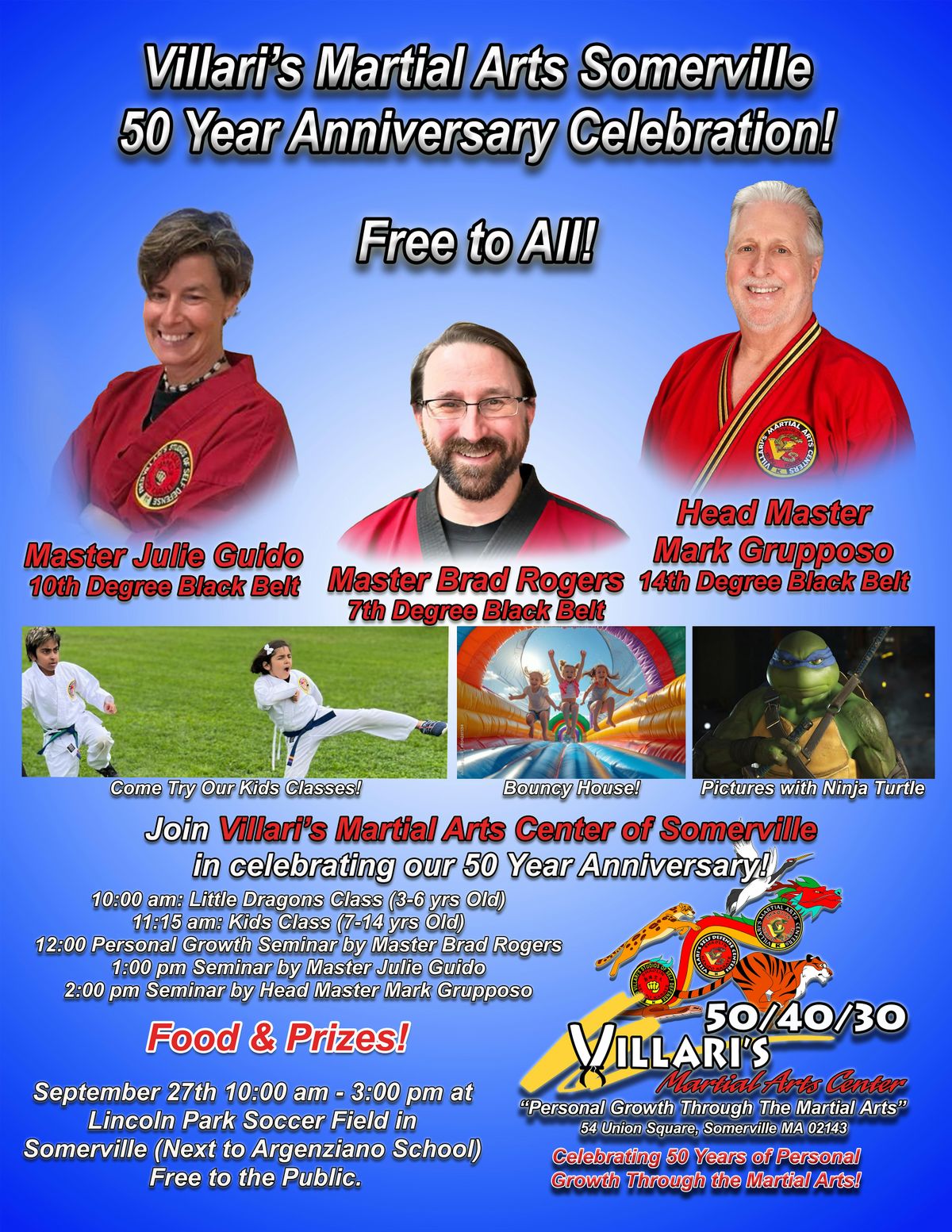 Villari’s Martial Arts Somerville 50th Anniversary Event, 27 September | Event in Somerville | AllEvents