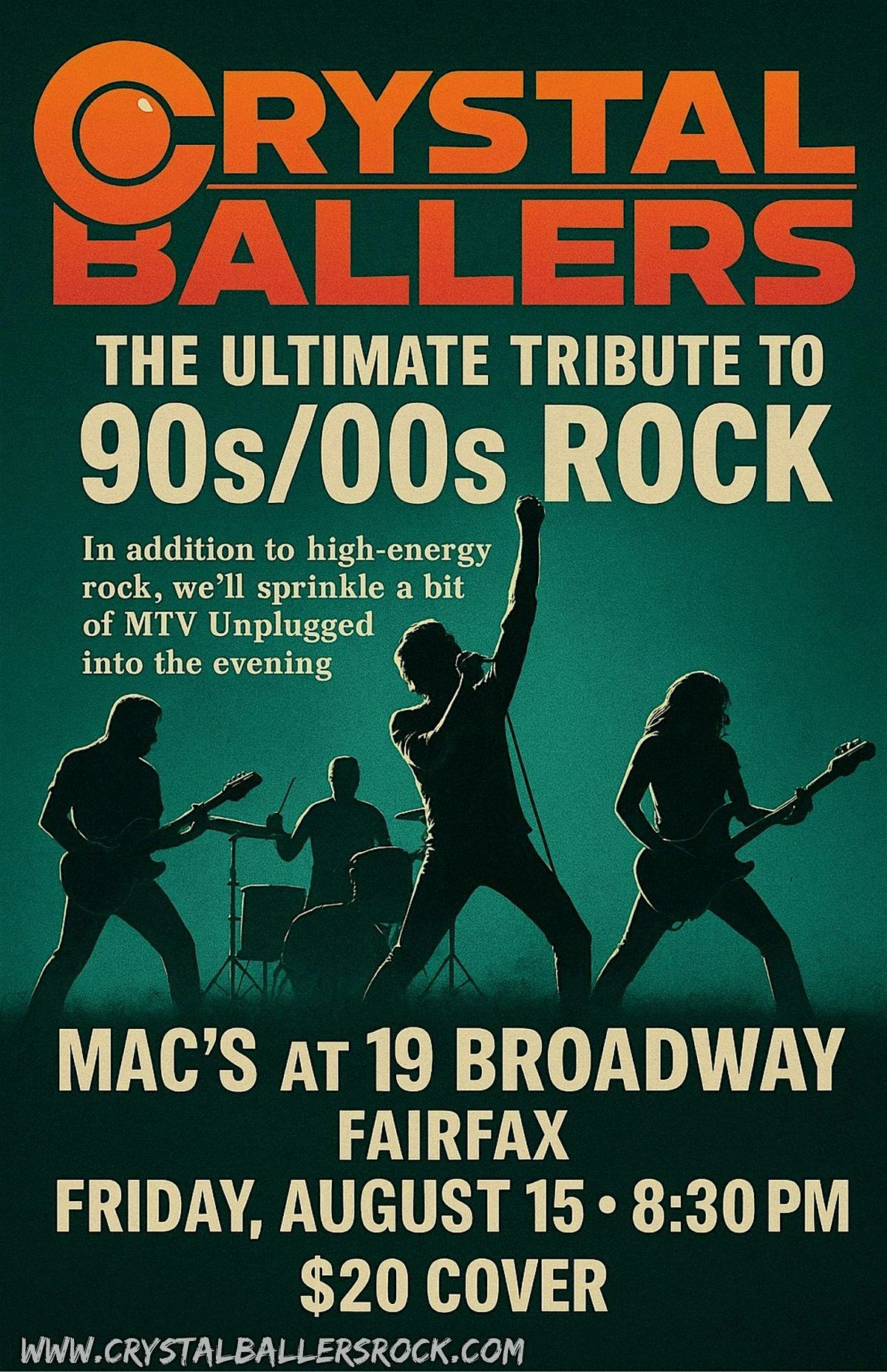 Crystal Ballers — The Ultimate 90s/00s Rock Tribute LIVE at Mac’s!, 15 August | Event in Fairfax | AllEvents