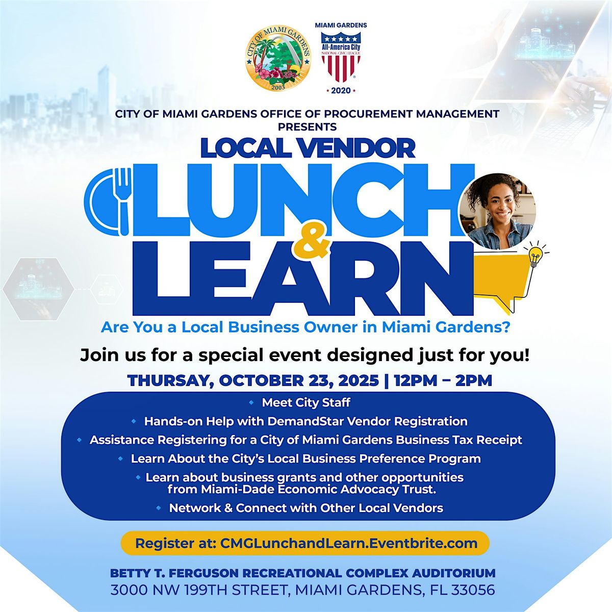 Office of Procurement Managment:  Local Vendor Lunch and Learn, 23 October | Event in Miami Gardens | AllEvents