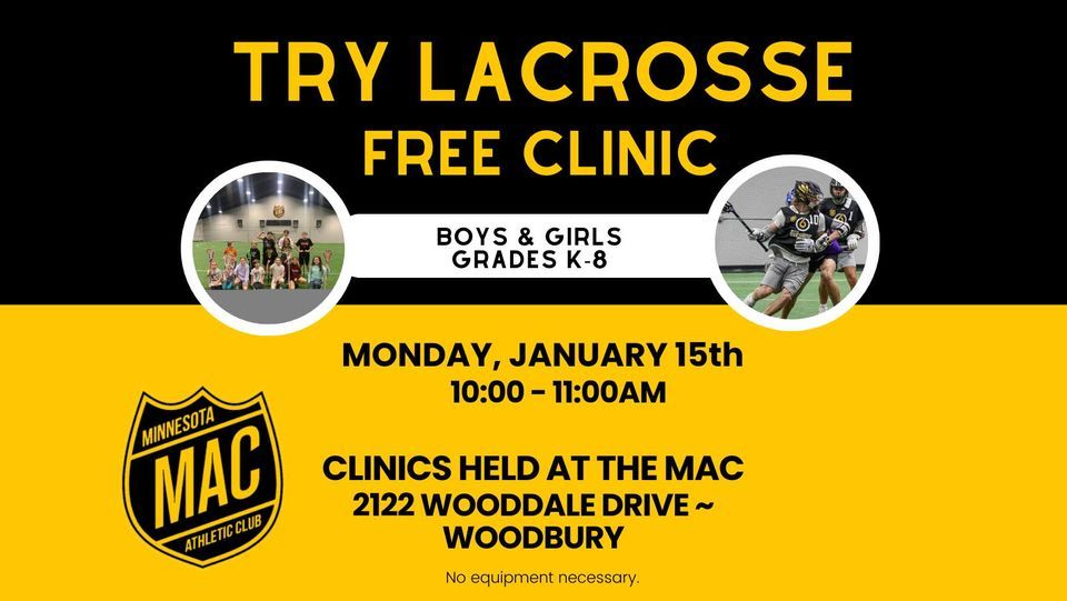 Try Lacrosse FREE Clinic, 2122 Wooddale Dr, Woodbury, MN 551252905