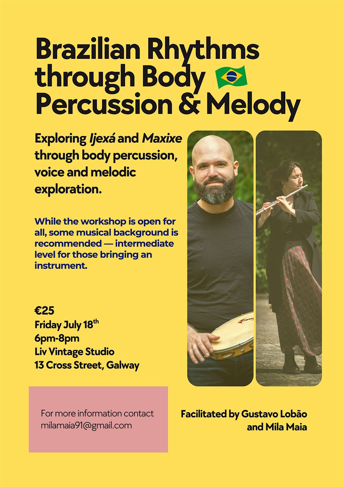 Brazilian Rhythms Through Body Percussion & Melody, 18 July | Event in Galway | AllEvents
