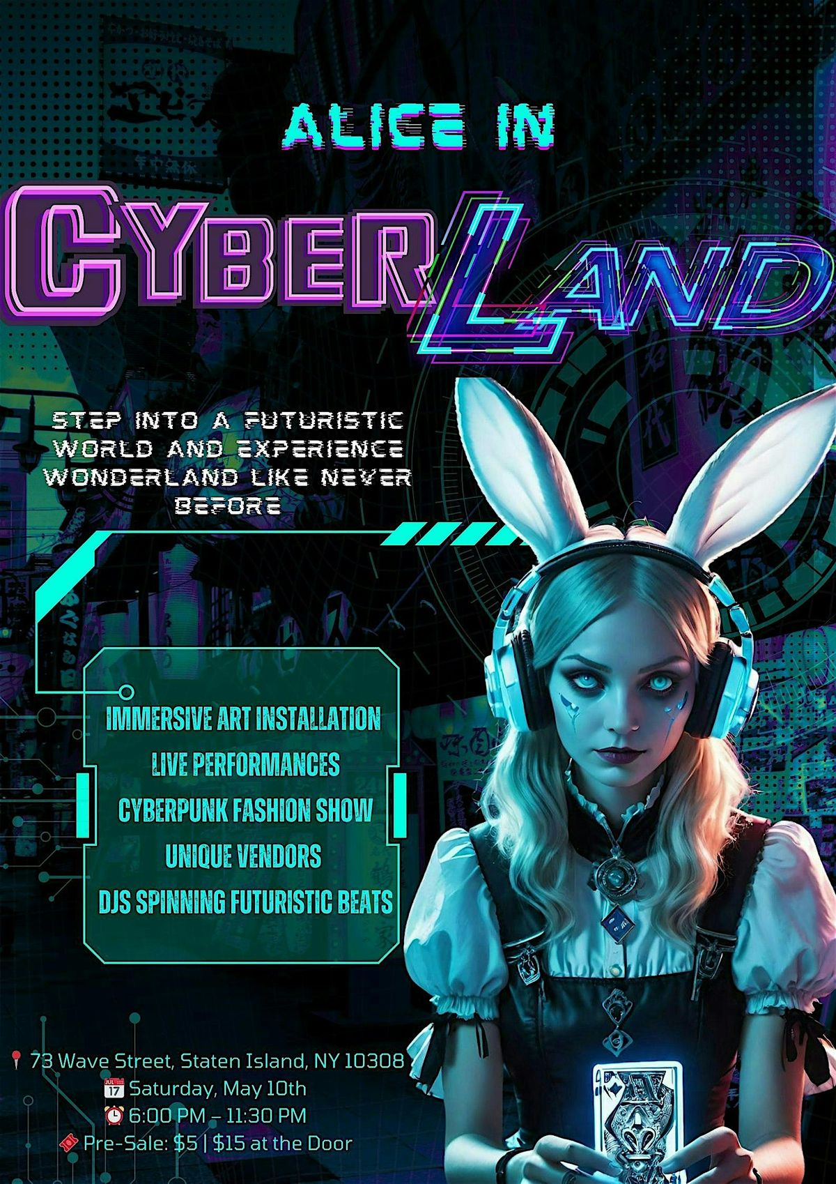 Alice in Cyberland, 10 May | Event in Staten Island | AllEvents